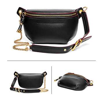 Chic Women’s Leather Cross-body Bag with Chain Straps