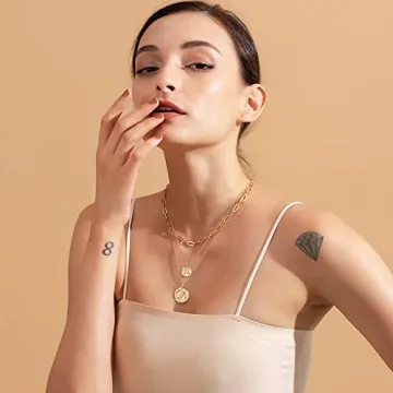 Stylish CLASSYZINT Gold Layered Necklace Set for Women