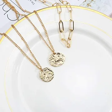 Stylish CLASSYZINT Gold Layered Necklace Set for Women