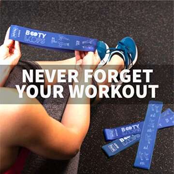 MVN Resistance Bands Set Exercises Guide Printed on Loop Bands to Tone Legs Butt Core and Arms Pilates Yoga Fitness Physical Therapy Rehabilitation (Booty Loops)