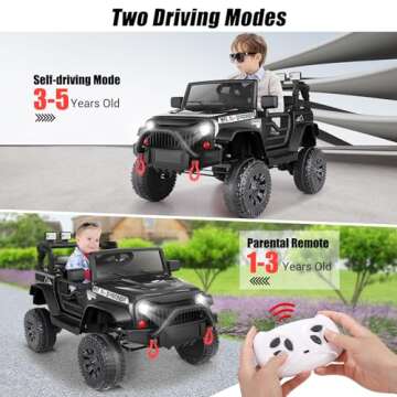 Hikole Electric Jeep Ride on Car for Kids 12V Remote Control