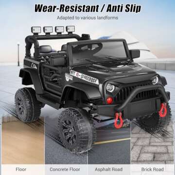 Hikole Electric Jeep Ride on Car for Kids 12V Remote Control