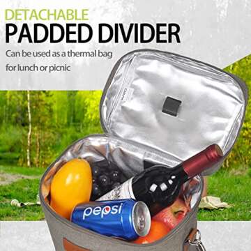 Tirrinia 4 Bottle Wine Gift Carrier - Leakproof & Insulated Padded Portable Wine Carrying Cooler Tot...