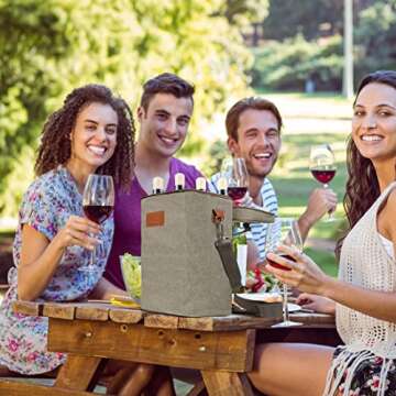 Tirrinia 4 Bottle Insulated Wine Carrier for Travel