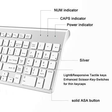 JOYACCESS Slim Wireless Keyboard for Laptop & MacBook