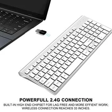 JOYACCESS Slim Wireless Keyboard for Laptop & MacBook