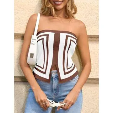Saodimallsu Strapless Crop Tube Top for Trendy Summer Style