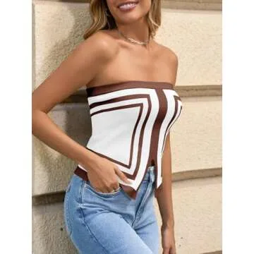 Saodimallsu Strapless Crop Tube Top for Trendy Summer Style
