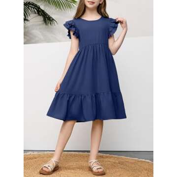 blibean Teen Girl Dress Tween Kid 2024 Semi Formal Boho Outfit Summer Sleeveless Boho Clothes Age 6T...