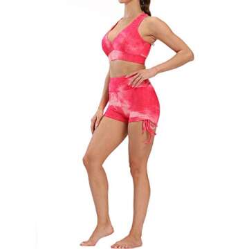 Two Piece Workout Set for Women, Sexy One Shoulder Matching Crop Tank Top Set Outfits for Women