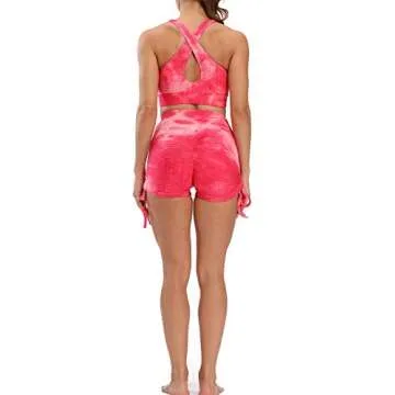 Two Piece Workout Set for Women, Sexy One Shoulder Matching Crop Tank Top Set Outfits for Women