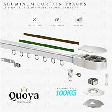 Quoya QL500 Smart Curtains System, Electric Curtain Track with Automated Rail【Motorized and Adjust...