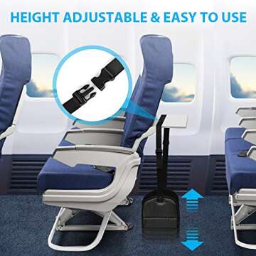 Airplane Footrest Made with Premium Memory Foam - Airplane Travel Foot Hammock, No Clashing Foot Hammock & Portable Plane Leg Rest, Provides Relaxation and Comfortable for Long Flight