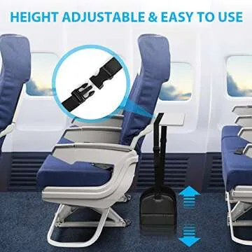 Airplane Footrest Made with Premium Memory Foam - Airplane Travel Foot Hammock, No Clashing Foot Hammock & Portable Plane Leg Rest, Provides Relaxation and Comfortable for Long Flight
