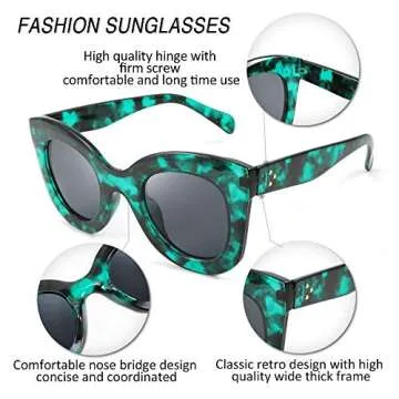 Stylish Retro Cat Eye Oversized Sunglasses - FEISEDY B2572