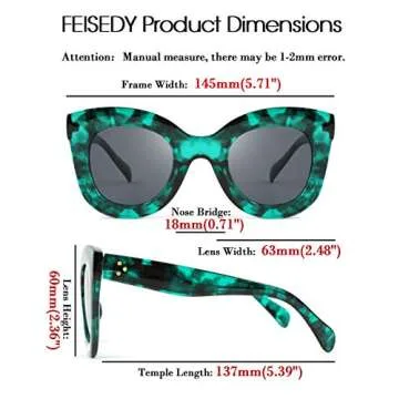 Stylish Retro Cat Eye Oversized Sunglasses - FEISEDY B2572