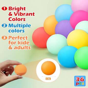 36Pcs Stress Balls Set for Adults and Kids - Squishy Ball Sensory Fidget Toys for Anxiety Relief - Squeeze Ball Party Favors Bulk Pack - Classroom Prize - Birthday