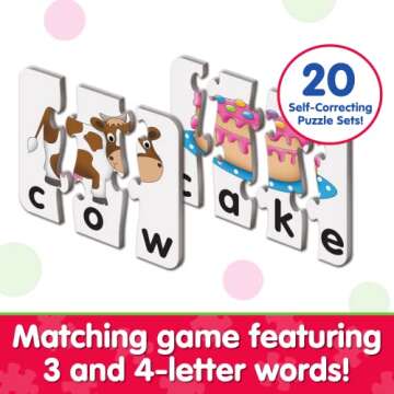 The Learning Journey: Match It! - Spelling - 20 Piece Self-Correcting Spelling Puzzle for Three and ...