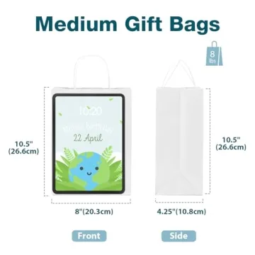 MESHA White Paper Gift Bags 50Pcs Eco-Friendly Kraft Bags