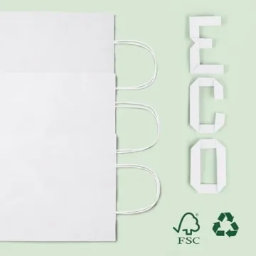 MESHA White Paper Gift Bags 50Pcs Eco-Friendly Kraft Bags