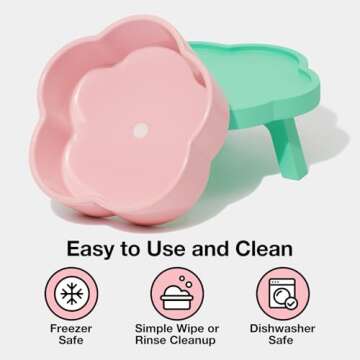 VETRESKA Elevated Dog Bowls Large Breed, 64 OZ Ceramic Raised Dog Bowl with Bamboo Dog Bow Stand, Flower Dog Food Water Bowl Dog Feeding Dish Bowls for Medium/Large Dogs and Cats