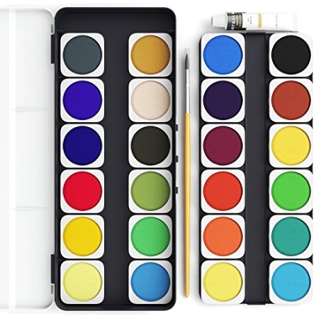 ARTEZA Watercolor Paint Set for Kids - 25 Vibrant Colors