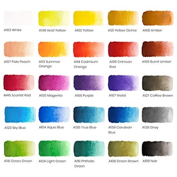 ARTEZA Watercolor Paint Set for Kids - 25 Vibrant Colors