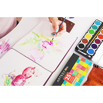 ARTEZA Watercolor Paint Set for Kids - 25 Vibrant Colors