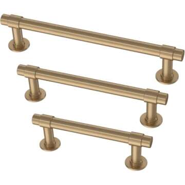 Franklin Brass Francisco (10-Pack) Cabinet Handles 4' Hole Center Champagne Bronze Kitchen Drawer, Gold Pulls, Dresser, Furniture Hardware P29617Z-CZ-B