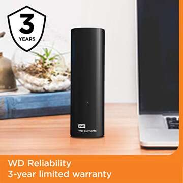WD 20TB Elements External Hard Drive - Fast & Reliable