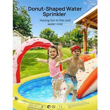 EVAJOY Inflatable Kiddie Pool, 101” x 57” x 24” Play Center with Detachable Slide for Children...