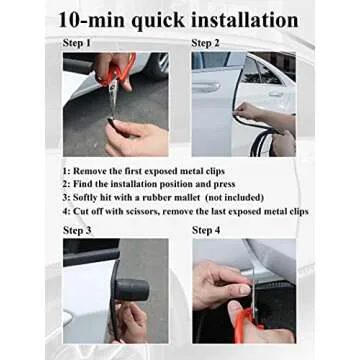 SYOAUTO 65Ft(20M) Door Edge Guard Black Car Door Edge Guards Door Edge Protector for Cars Rubber Auto Door Trim U Shape Build in Metal Sheet No Need Adhesive Easy to Cut Door Guards for Most Cars