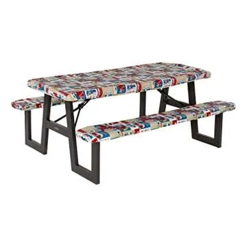 Stylish and Durable Lippert Vinyl Tablecloth with Bench Covers for Outdoor Use