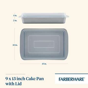 Farberware GoldenBake Bakeware Nonstick Baking Pan/Cake Pan with Lid - Insulated 9 Inch x 13 Inch