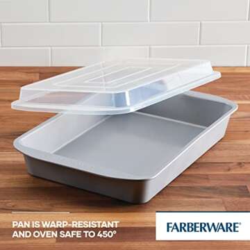 Farberware GoldenBake Nonstick Baking Pan with Lid - Gray