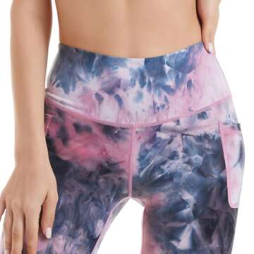 ccko High Waist Biker Shorts for Women; Tie Dye Workout Yoga Shorts with Pockets; Spandex Athletic Leggings Shorts for Gym, Running