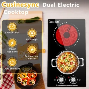 Cusinesync Electric Cooktop 2 Burners Ideal for Any Kitchen