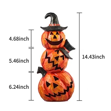 Toiyason 14inch Light Up Evil Pumpkin Scary Halloween Decor