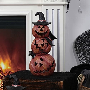 Toiyason 14inch Light Up Evil Pumpkin Scary Halloween Decor