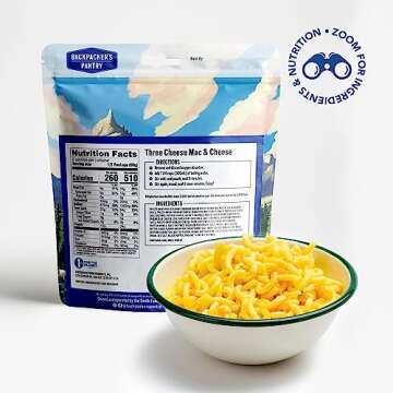 Backpacker's Pantry Three Cheese Mac & Cheese - Freeze Dried Backpacking & Camping Food - Emergency ...