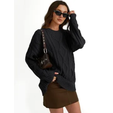 Oversized Cable Knit Sweaters for Women 2024