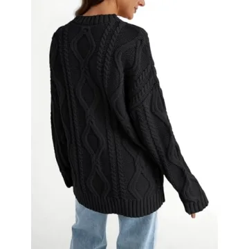 Oversized Cable Knit Sweaters for Women 2024