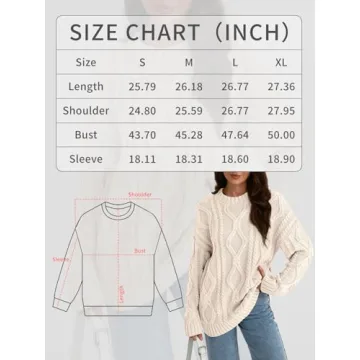 Oversized Cable Knit Sweaters for Women 2024