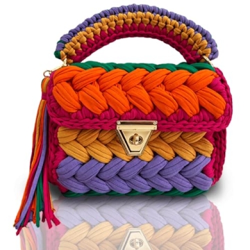 CHQEL Evening Clutch Bag for Women, Handmade Crochet Wedding Party Purse, Small Flap Formal Crossbod...