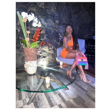 CHQEL Evening Clutch Bag for Women, Handmade Crochet Wedding Party Purse, Small Flap Formal Crossbody Handbag Evening Clutch (MULTI color)