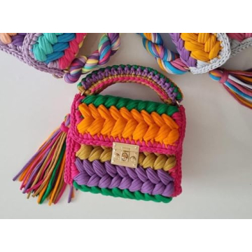 CHQEL Evening Clutch Bag for Women, Handmade Crochet Wedding Party Purse, Small Flap Formal Crossbody Handbag Evening Clutch (MULTI color)