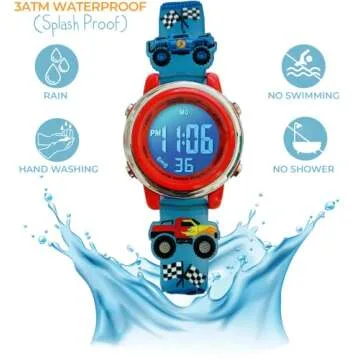 Monster Truck 3D Digital Light Up Watch for Boys, Kids, Children, Kids - Waterproof - School Watch