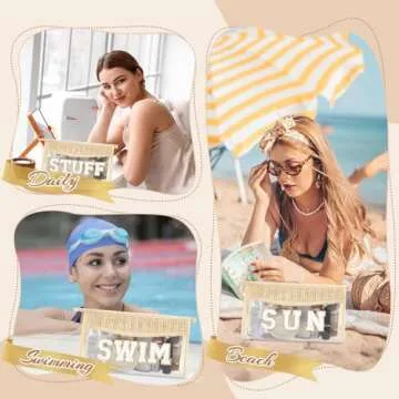 Small Boho Straw Clear Sun Makeup Bags for Women&Girls, Zipper Cosmetic Bag Chenille Varsity Letter Patch Bag, Preppy Cute Toiletry Pouch, Trendy Organizer Storage Bag for Beach Travel Essentials