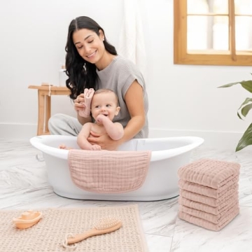 Soft Muslin Cotton Baby Washcloths - 10 Pack