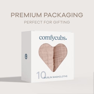 Soft Muslin Cotton Baby Washcloths - 10 Pack